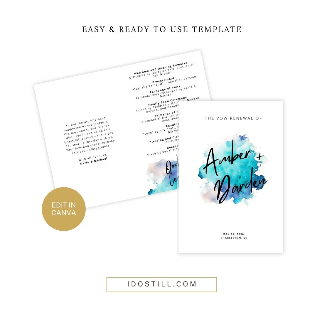 Blue Ink Ceremony Program