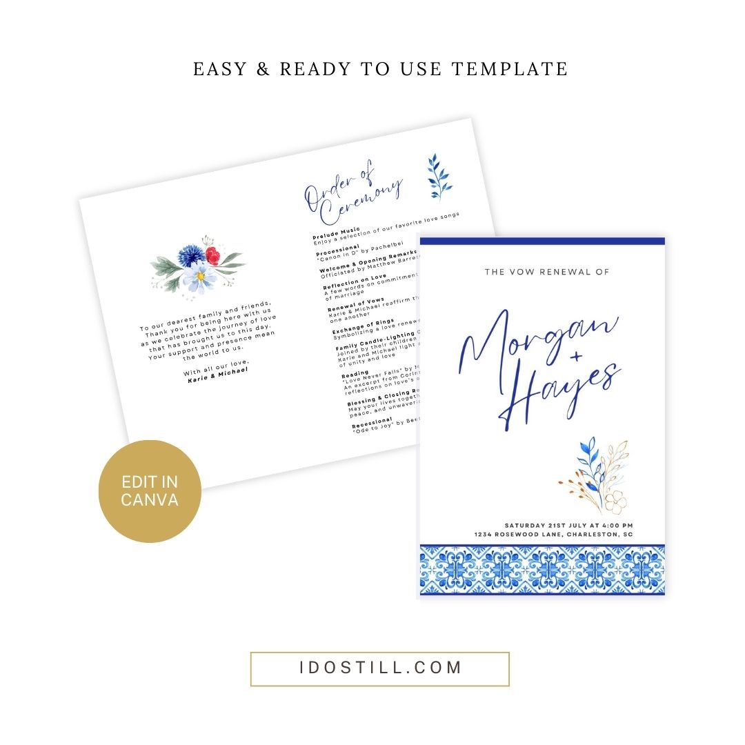 Blue Tiles Ceremony Program