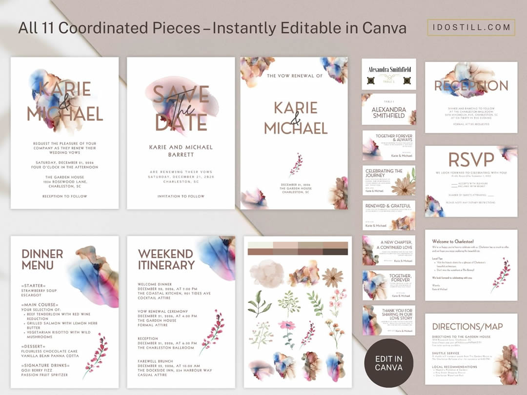 Modern Mocha Vow Renewal Complete Suite