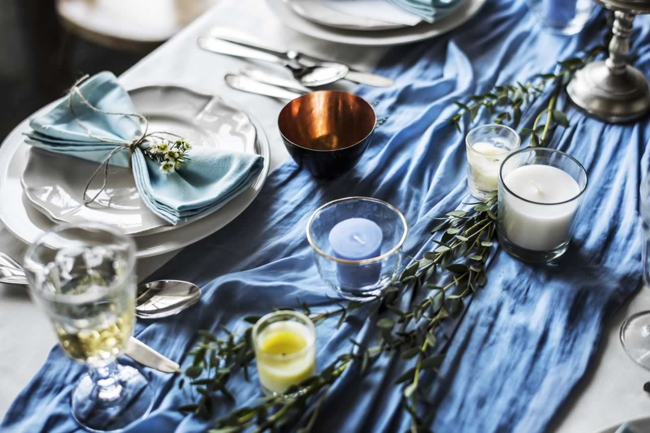 DIY reception linens and table runner